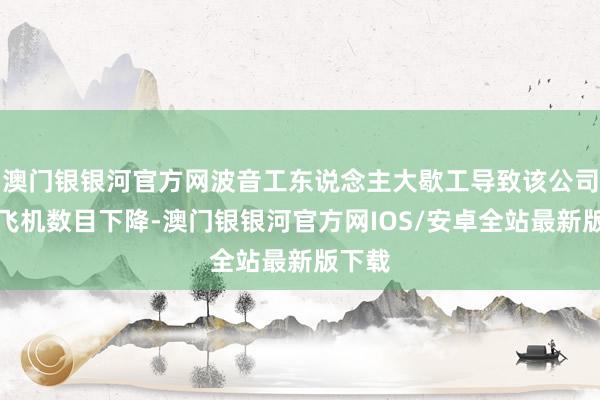 澳门银银河官方网波音工东说念主大歇工导致该公司录用飞机数目下降-澳门银银河官方网IOS/安卓全站最新版下载