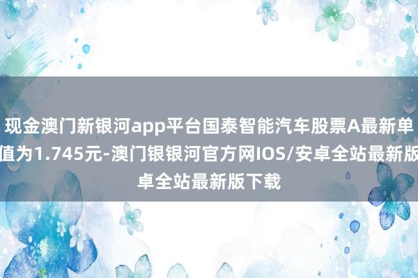 现金澳门新银河app平台国泰智能汽车股票A最新单元净值为1.745元-澳门银银河官方网IOS/安卓全站最新版下载