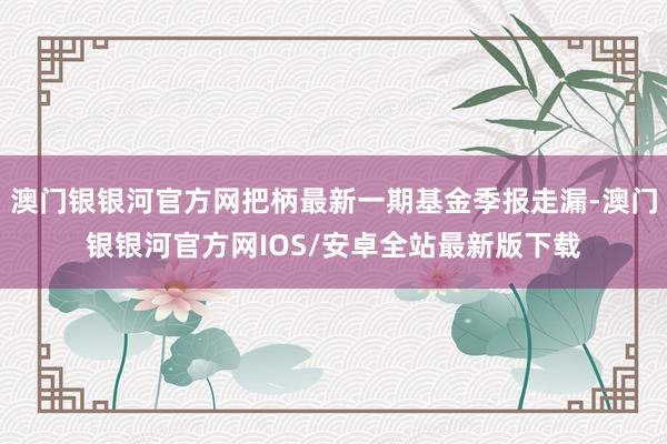 澳门银银河官方网把柄最新一期基金季报走漏-澳门银银河官方网IOS/安卓全站最新版下载